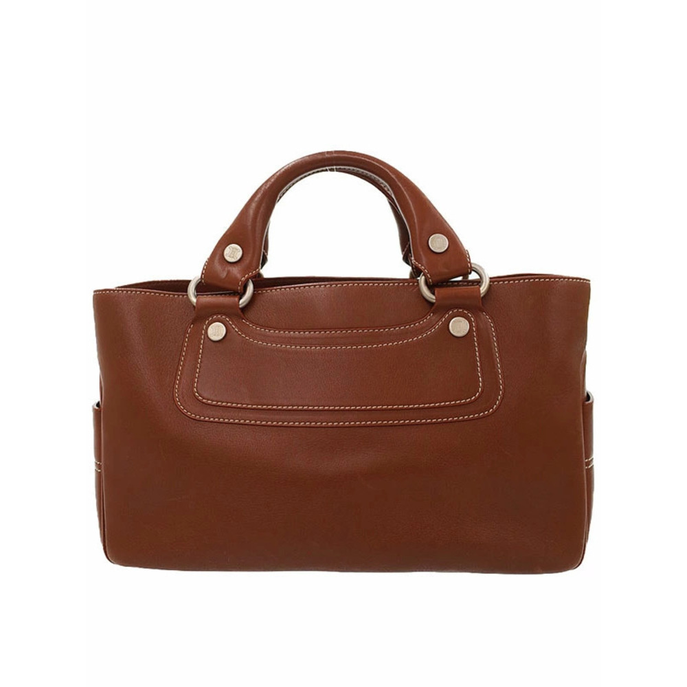 Celine Boogie Leather Shoulder Bag Handbag Brown